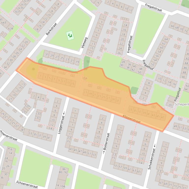 Kaart van postcodegebied 1784KG.