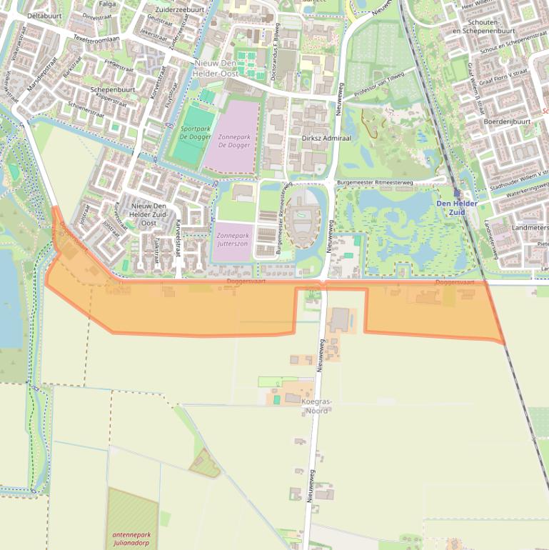 Kaart van postcodegebied 1784PE.