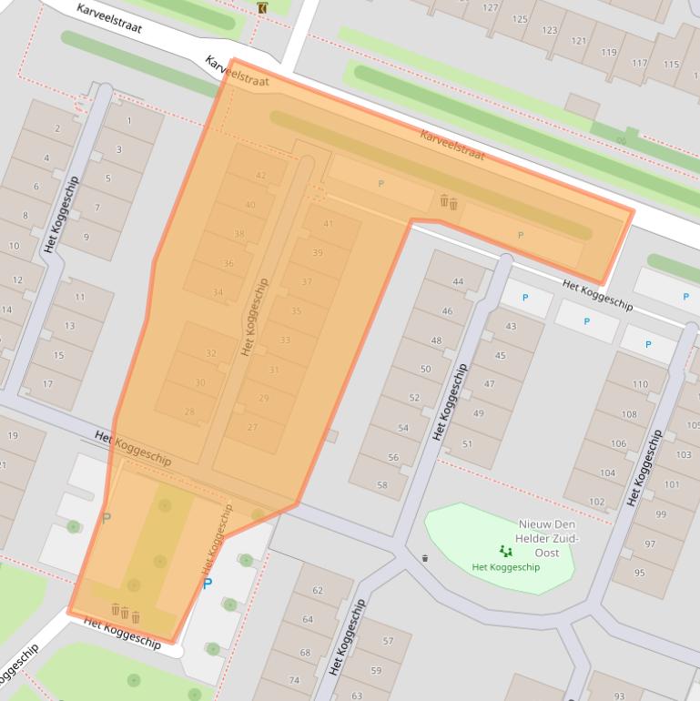 Kaart van postcodegebied 1784SE.