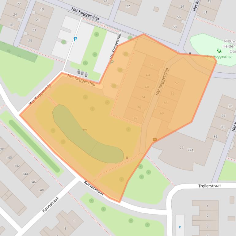 Kaart van postcodegebied 1784SH.