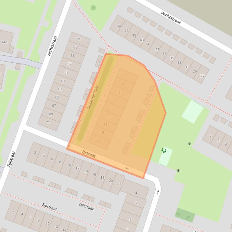 Kaart van postcodegebied 1784TL.