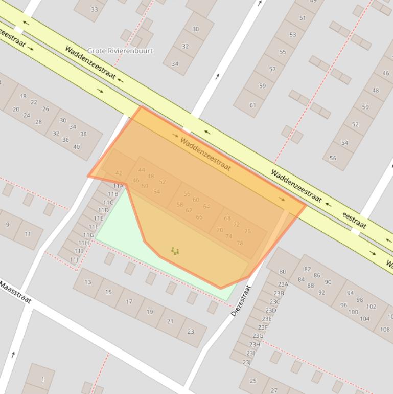 Kaart van postcodegebied 1784VC.