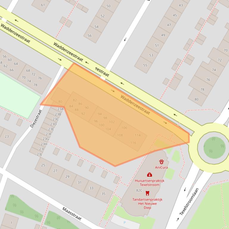 Kaart van postcodegebied 1784VD.