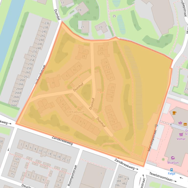 Kaart van postcodegebied 1784WE.