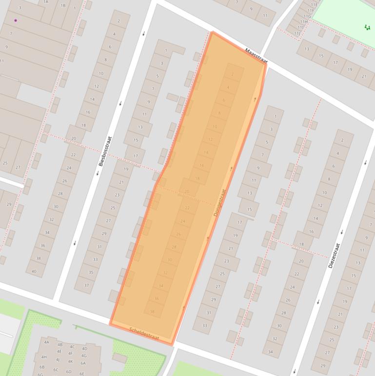 Kaart van postcodegebied 1784XE.