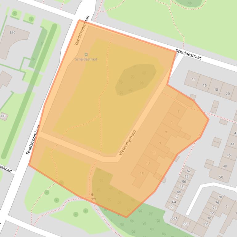 Kaart van postcodegebied 1784XL.