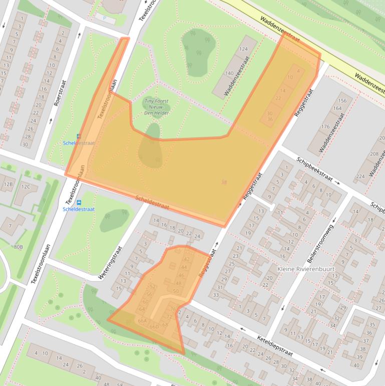 Kaart van postcodegebied 1784XN.