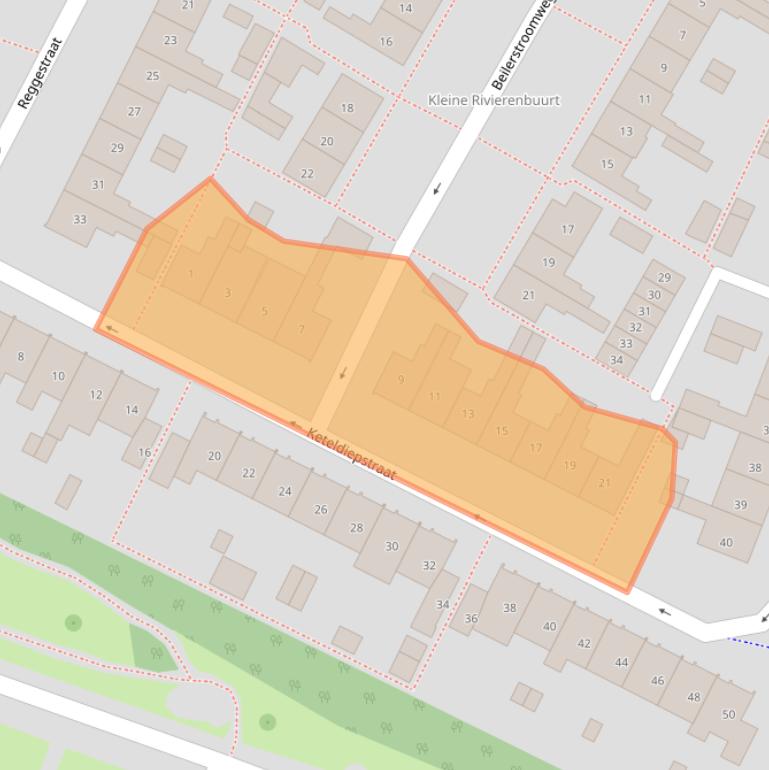 Kaart van postcodegebied 1784XS.