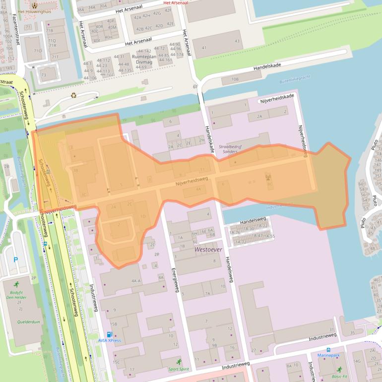 Kaart van postcodegebied 1785AA.