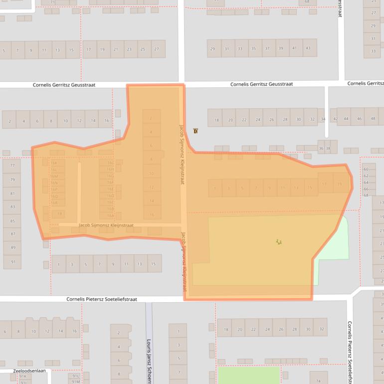 Kaart van postcodegebied 1785CA.
