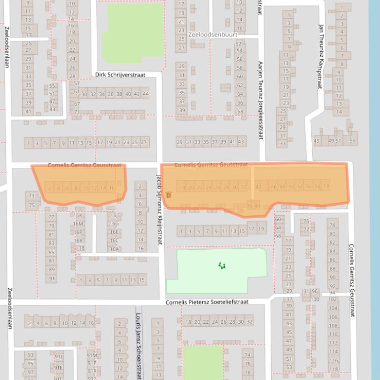 Kaart van postcodegebied 1785EB.