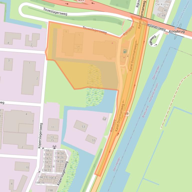 Kaart van postcodegebied 1786PA.