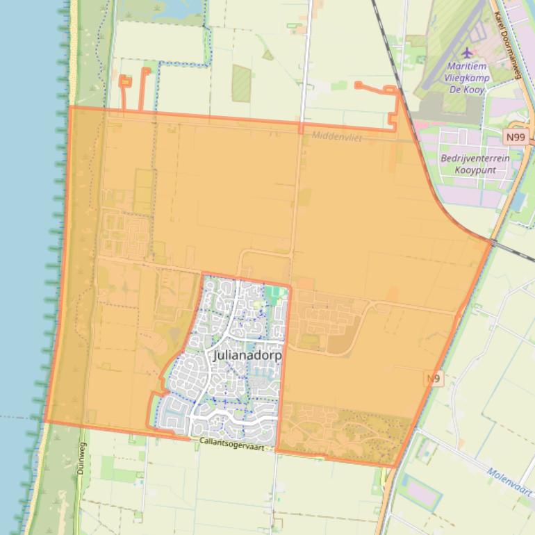 Kaart van postcodegebied 1787.