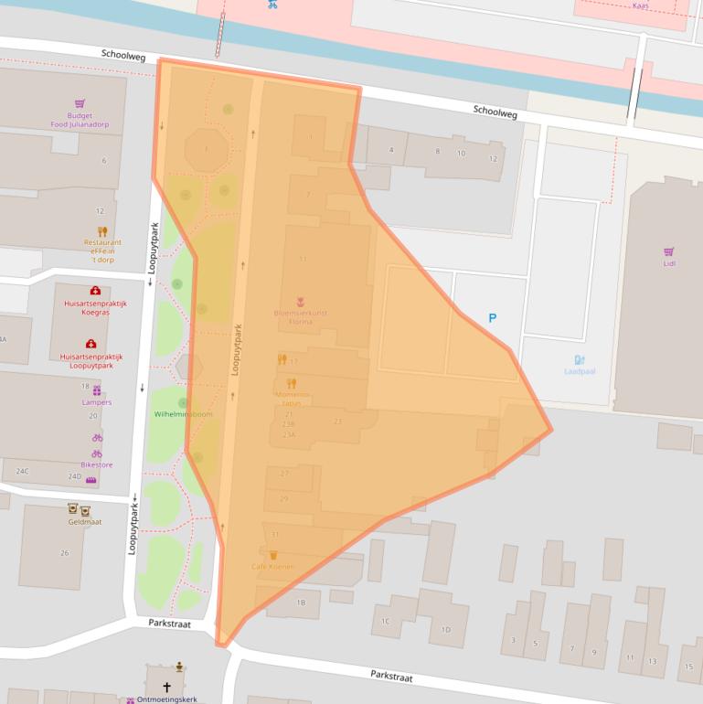 Kaart van postcodegebied 1787AD.