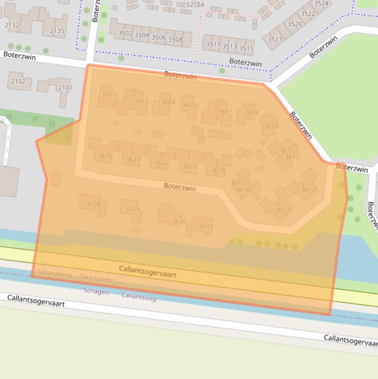 Kaart van postcodegebied 1788WL.