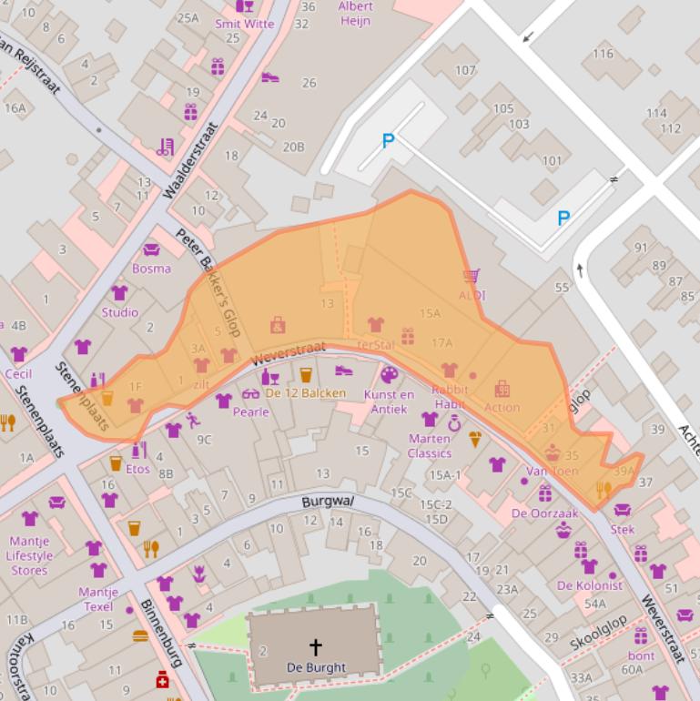 Kaart van postcodegebied 1791AA.
