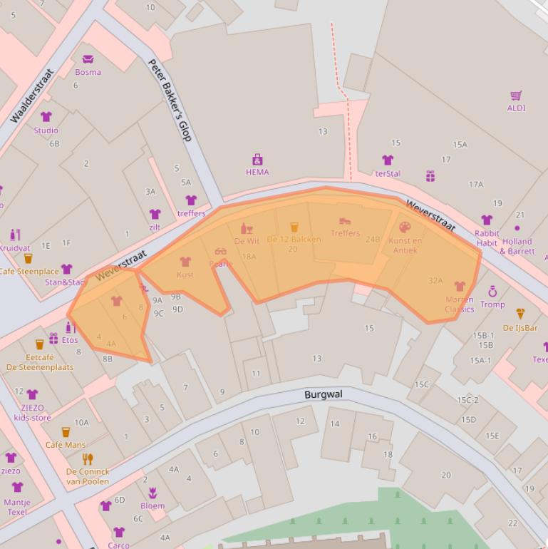 Kaart van postcodegebied 1791AD.