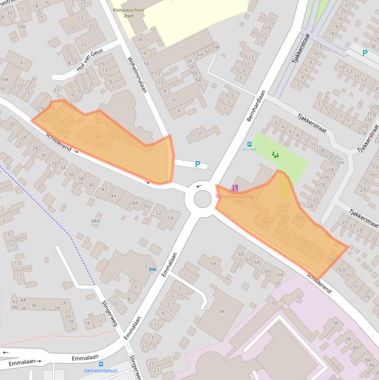 Kaart van postcodegebied 1791BB.