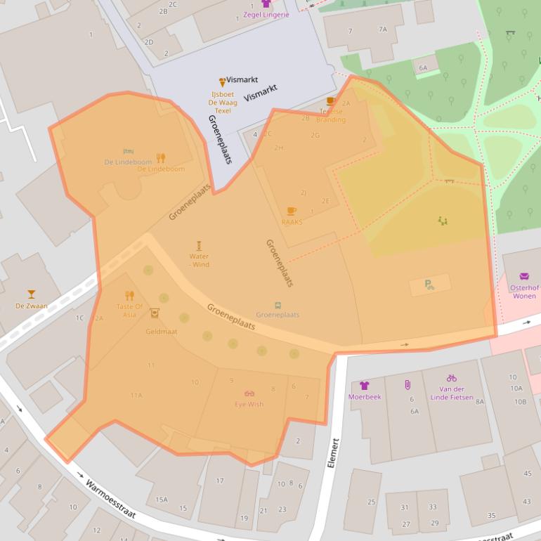 Kaart van postcodegebied 1791CC.
