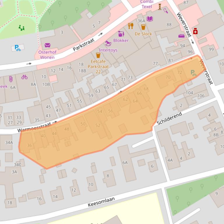 Kaart van postcodegebied 1791CS.