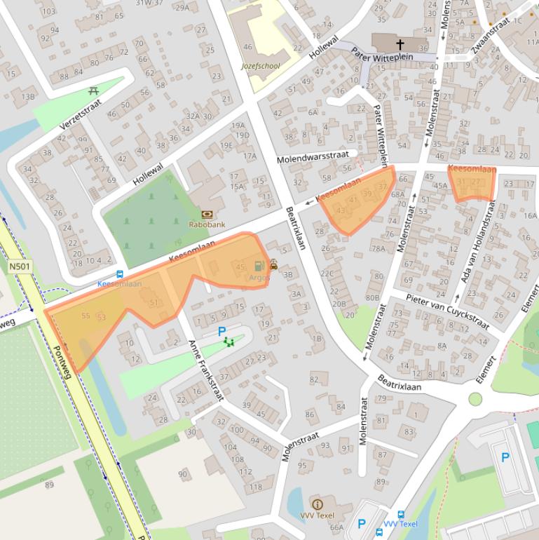 Kaart van postcodegebied 1791DB.