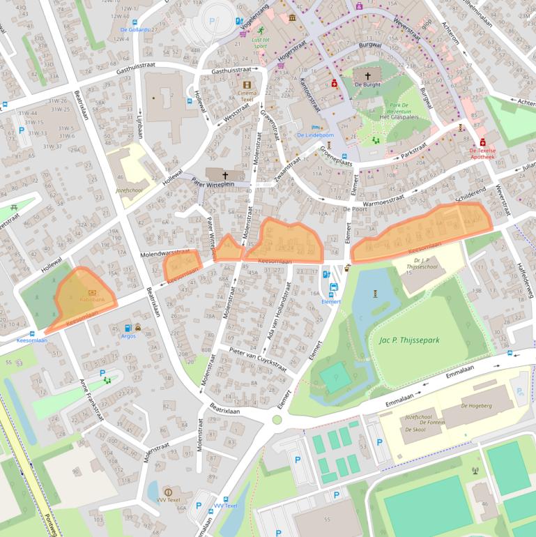Kaart van postcodegebied 1791DC.