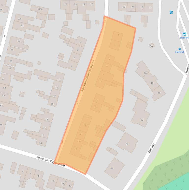 Kaart van postcodegebied 1791DG.