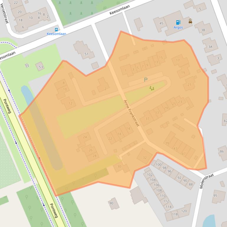 Kaart van postcodegebied 1791DT.