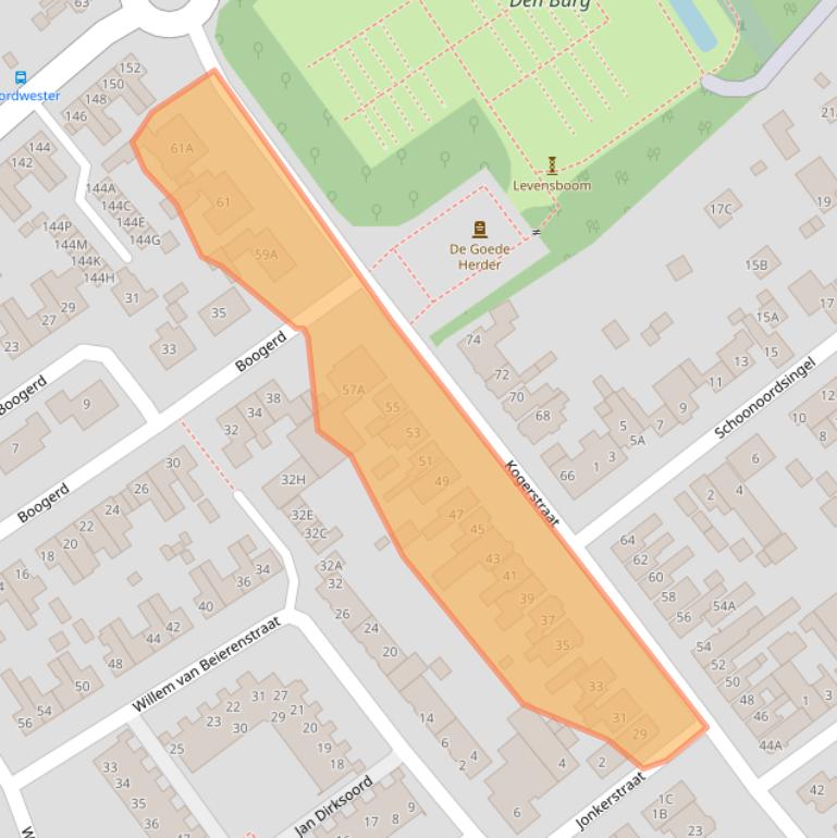 Kaart van postcodegebied 1791EP.