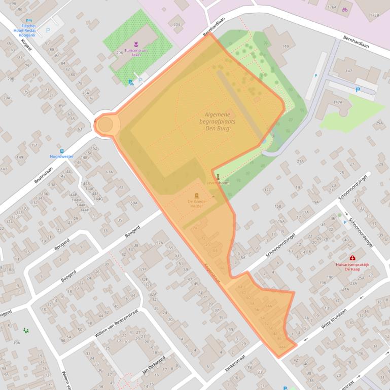 Kaart van postcodegebied 1791ET.