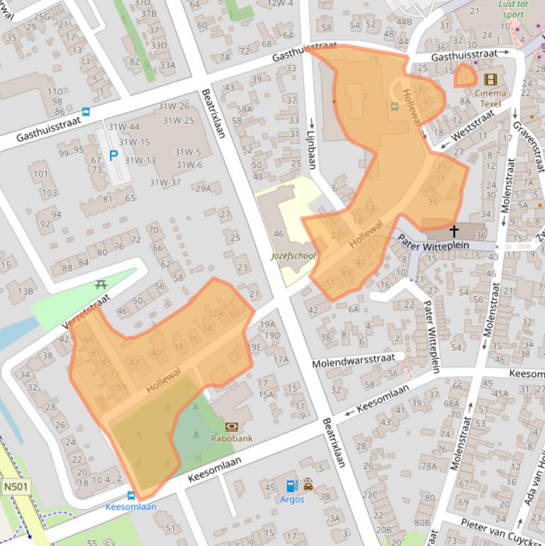 Kaart van postcodegebied 1791GH.