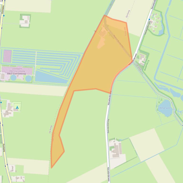 Kaart van postcodegebied 1791MN.