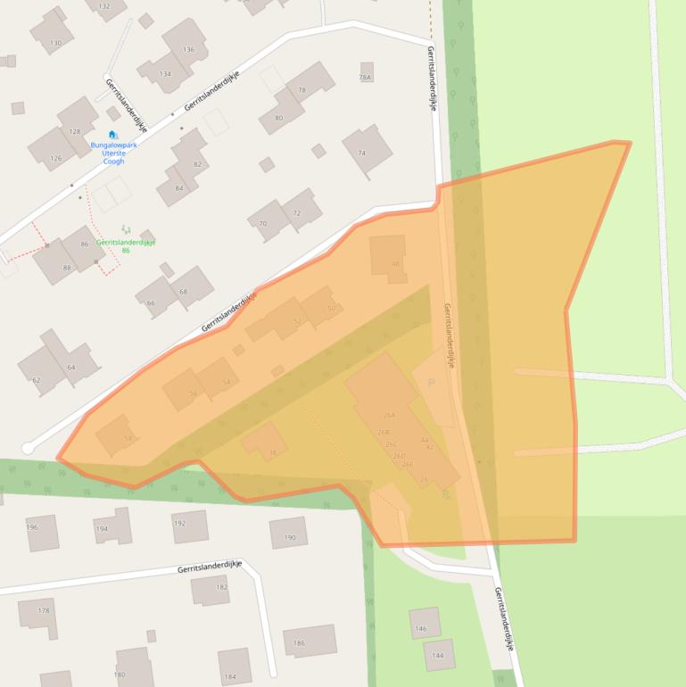 Kaart van postcodegebied 1791NC.