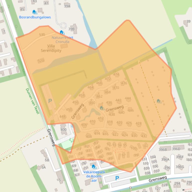 Kaart van postcodegebied 1791NW.