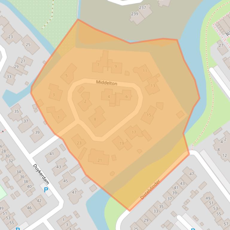 Kaart van postcodegebied 1791TC.