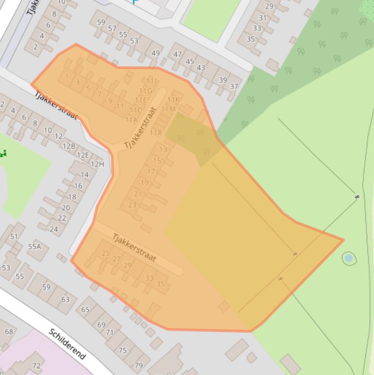 Kaart van postcodegebied 1791XK.