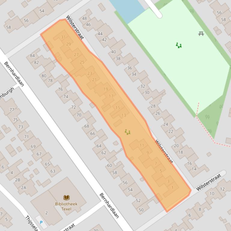 Kaart van postcodegebied 1791XR.