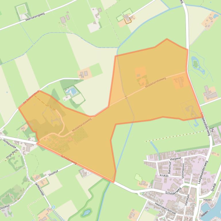 Kaart van postcodegebied 1792CG.