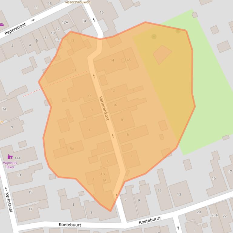 Kaart van postcodegebied 1794BA.