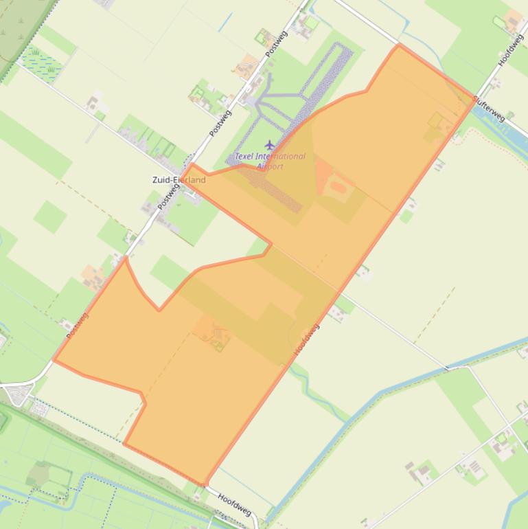 Kaart van postcodegebied 1795JA.