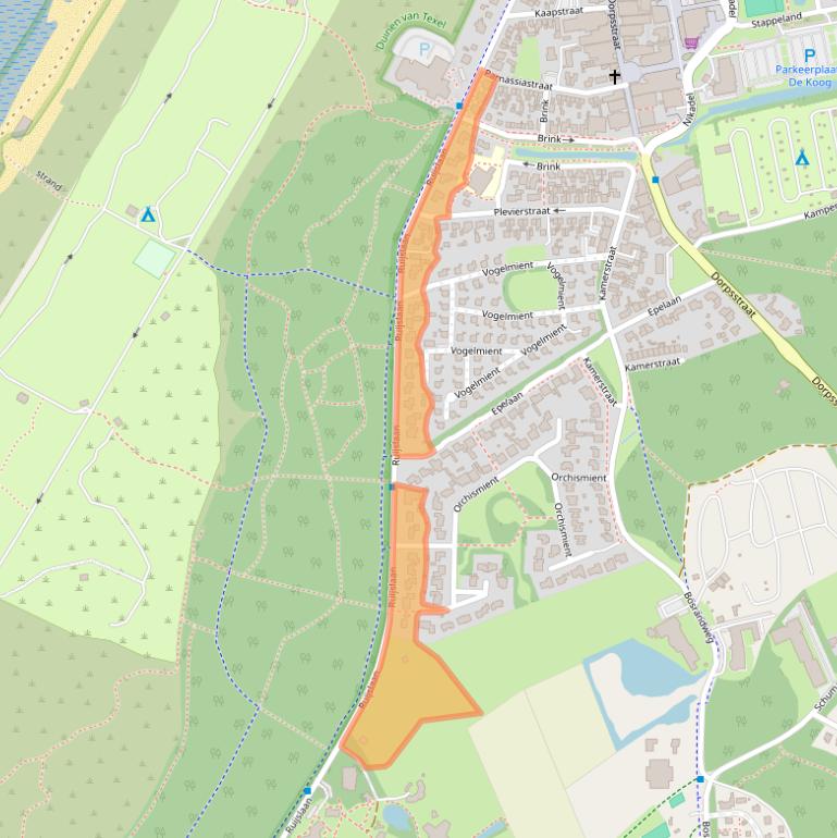 Kaart van postcodegebied 1796AC.