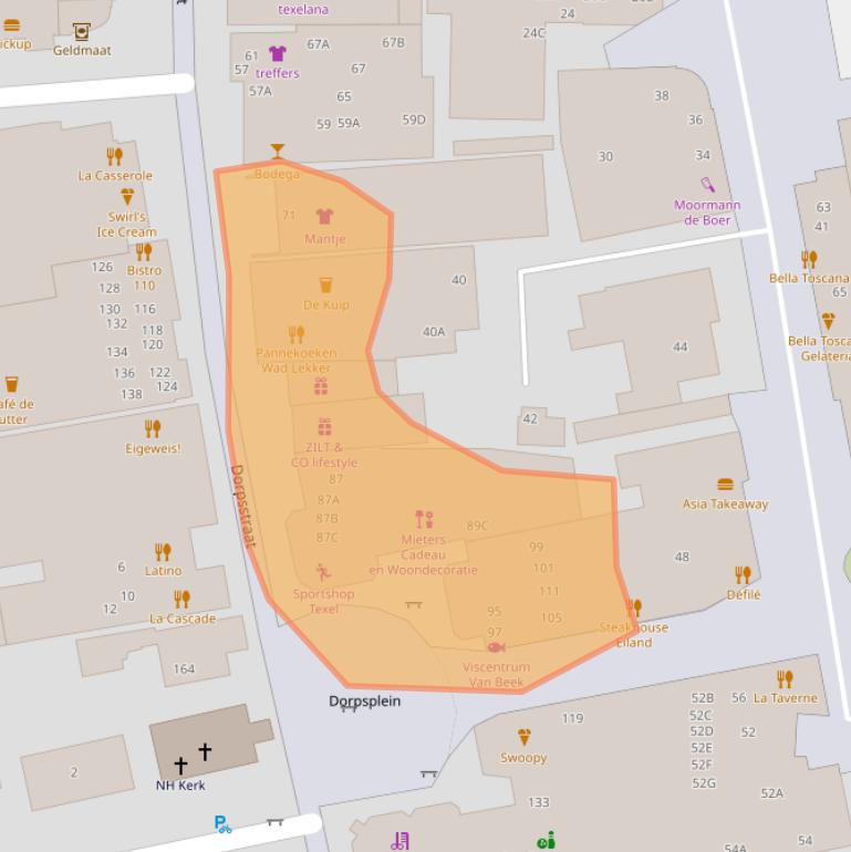 Kaart van postcodegebied 1796CA.