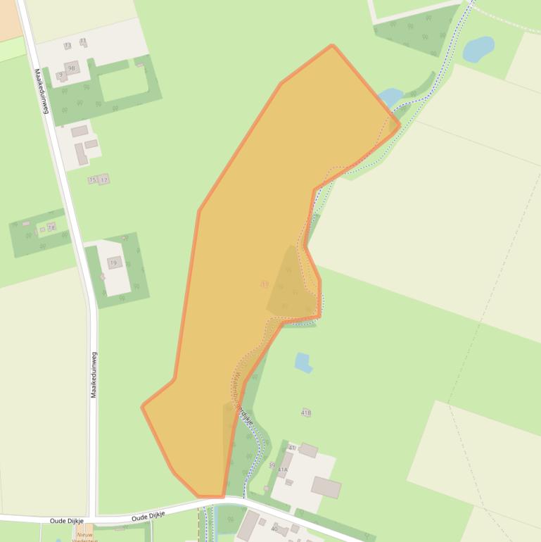 Kaart van postcodegebied 1796MM.