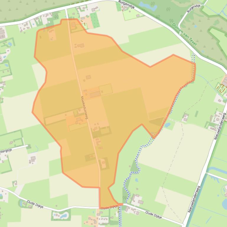 Kaart van postcodegebied 1796MN.
