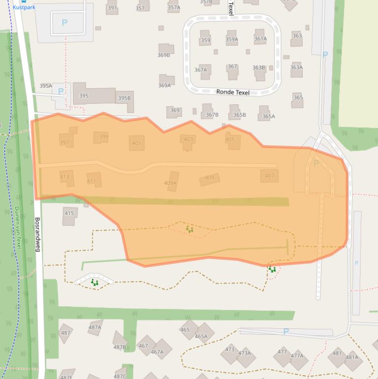 Kaart van postcodegebied 1796NE.