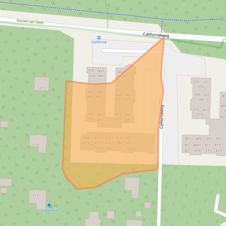 Kaart van postcodegebied 1796PT.