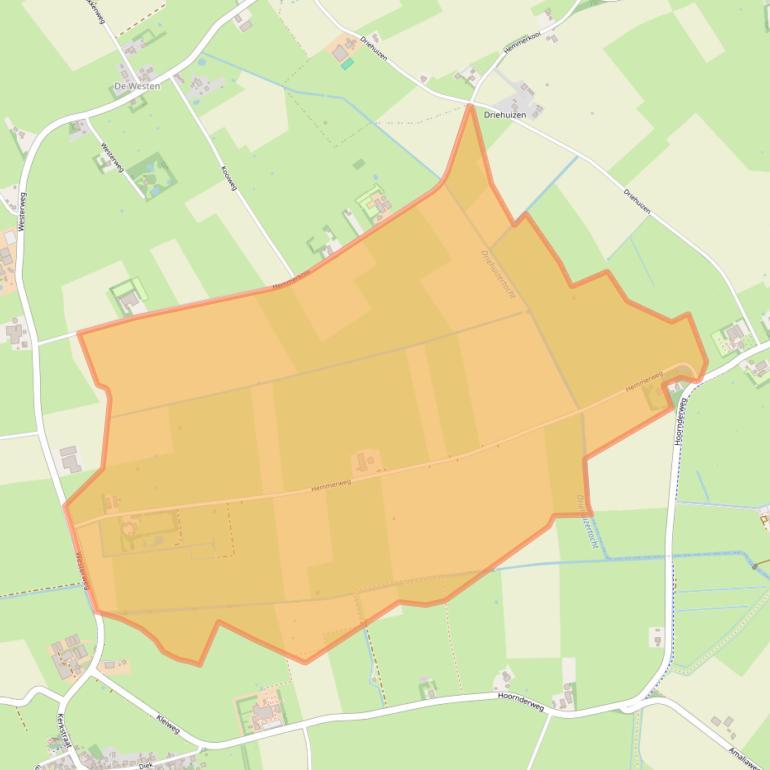 Kaart van postcodegebied 1797RC.