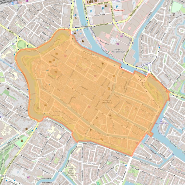 Kaart van postcodegebied 1811.
