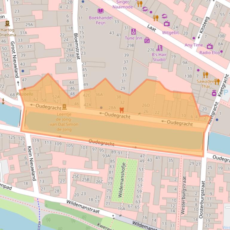 Kaart van postcodegebied 1811CL.