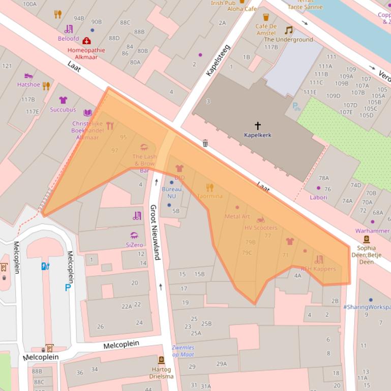 Kaart van postcodegebied 1811EC.